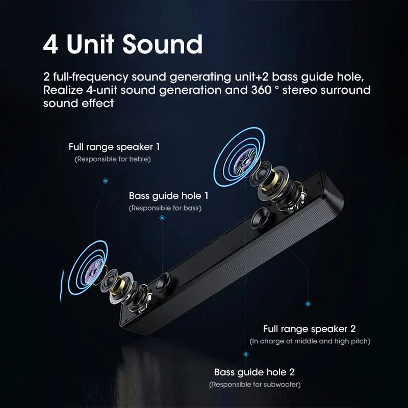 Wired USB Bluetooth Computer Speaker Stereo Subwoofer Soundbar 3D Home Surround Speakers for PC Music Player Wired Loudspeaker
