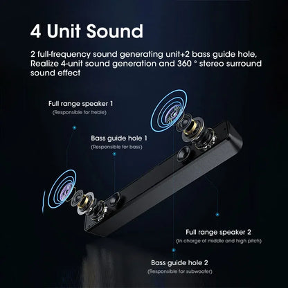 Wired USB Bluetooth Computer Speaker Stereo Subwoofer Soundbar 3D Home Surround Speakers for PC Music Player Wired Loudspeaker