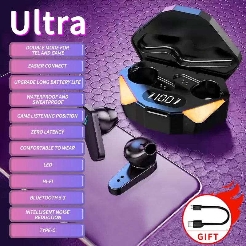 X15 TWS Gaming Earbuds Wireless Bluetooth Earphones With Mic Bass Audio Sound Positioning 9D Stereo Music HiFi Headset For Gamer