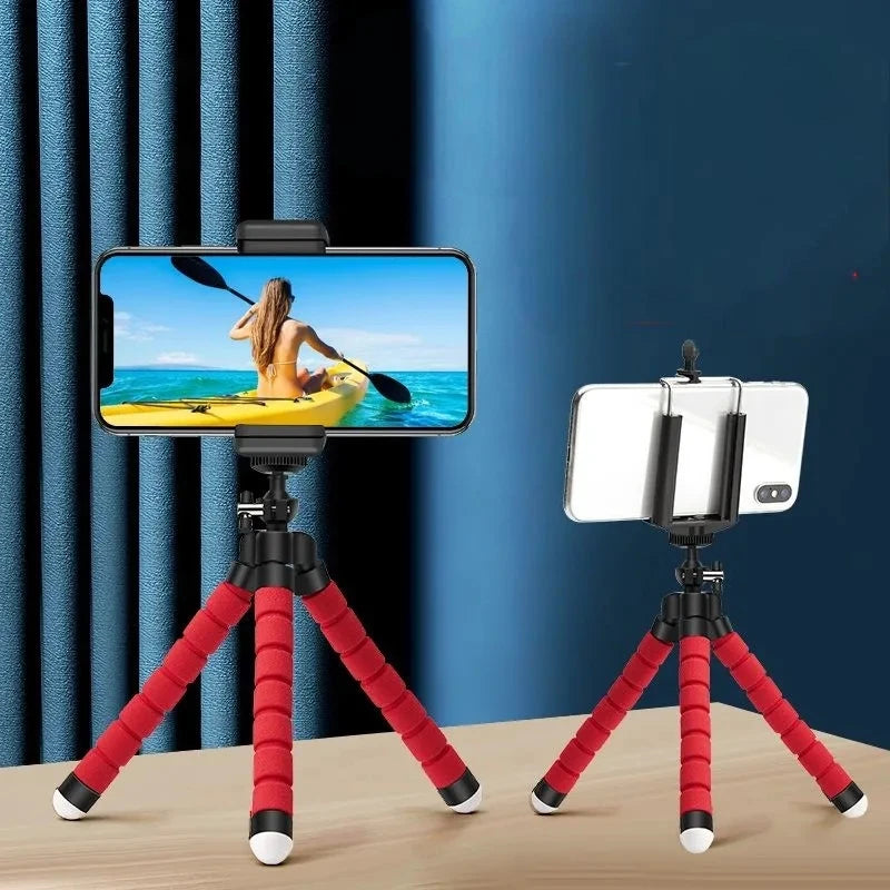 Phone Tripod - Mobile Camera Holder Clip, Smartphone Monopod, Octopus Mini Tripod Stand