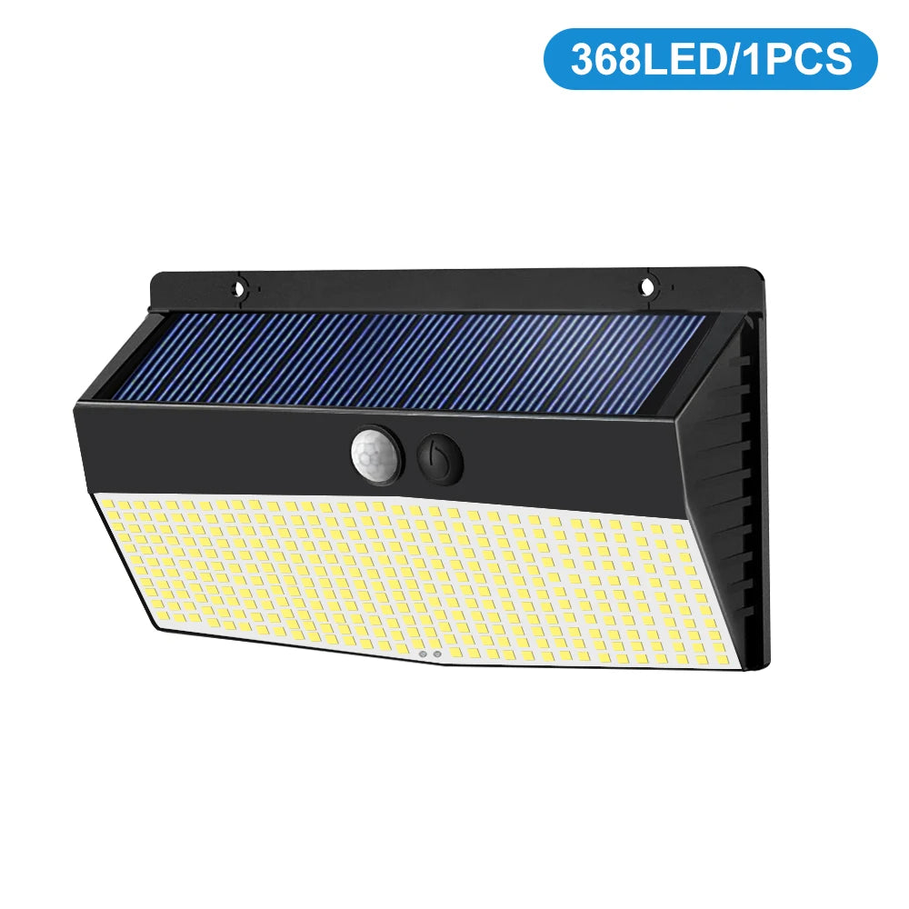 Solar Motion Lights Outdoor 468/176LED 3 Modes Solar Fence Lights Waterproof Solar Security Lights Yard Door Patio Garage Step