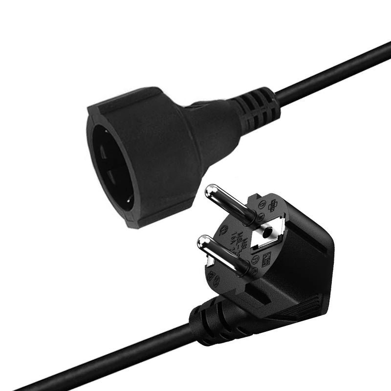 EU Power Extension Cord Euro CEE7 Schuko Mains Power Extension Cable Male to Female Schuko Extension Power Cord 5M/3M/1.5M/1M