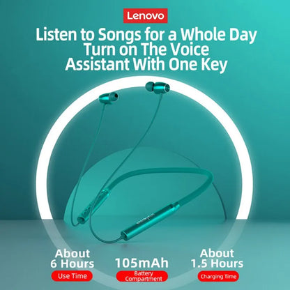 Original Lenovo HE05X Bluetooth Neckband Earphones Wireless Earbuds Magnetic Neckband Earbuds Waterproof Sport Headset with Mic