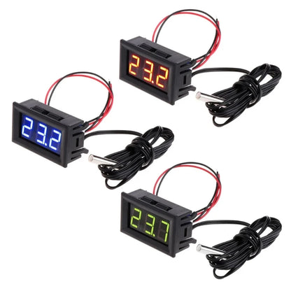 1-3PCS DC 12V Mini Digital LED Thermometer Car Temperature Monitor Panel Meter Measuring Range -50-110C with Temperature Probe