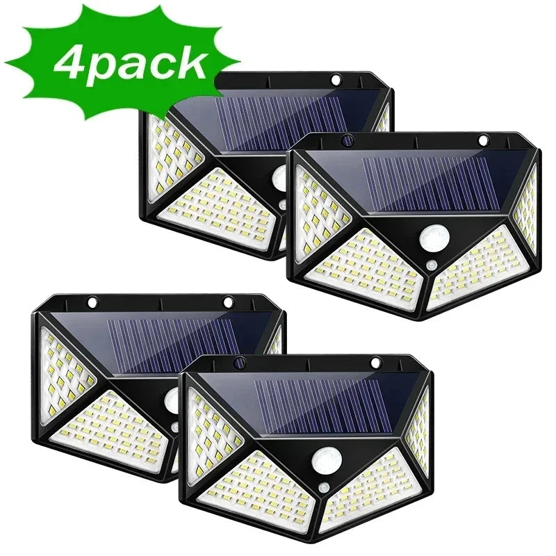 100LED Solar Flood Lights 3 Modes Outdoor Solar Motion Security Solar Light Waterproof for Garden Patio Garage Wall Light