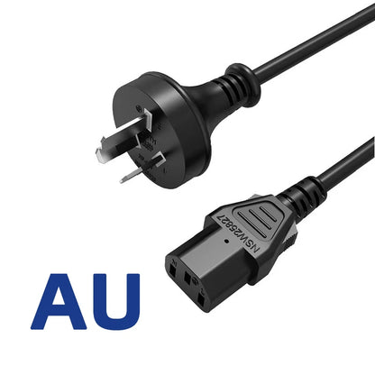 Black 1m EU AU UK US Plug Power Cable IEC 320 C13 AC Power Supply Wire Extension Cord for PC Computer Monitor TV Speaker Printer