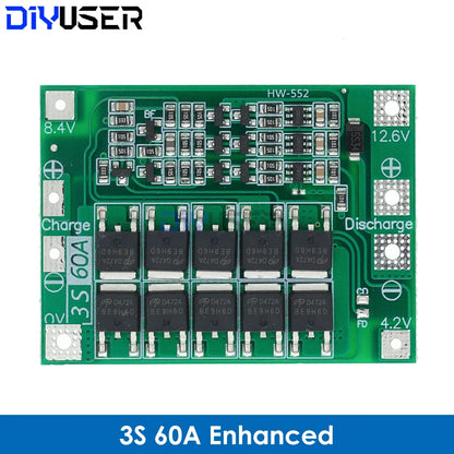 2S 3S 4S 5S Li-ion Lithium Battery 18650 Charger BMS 20A 25A 30A 40A 60A 100A Protection Board with Balance For Drill Motor