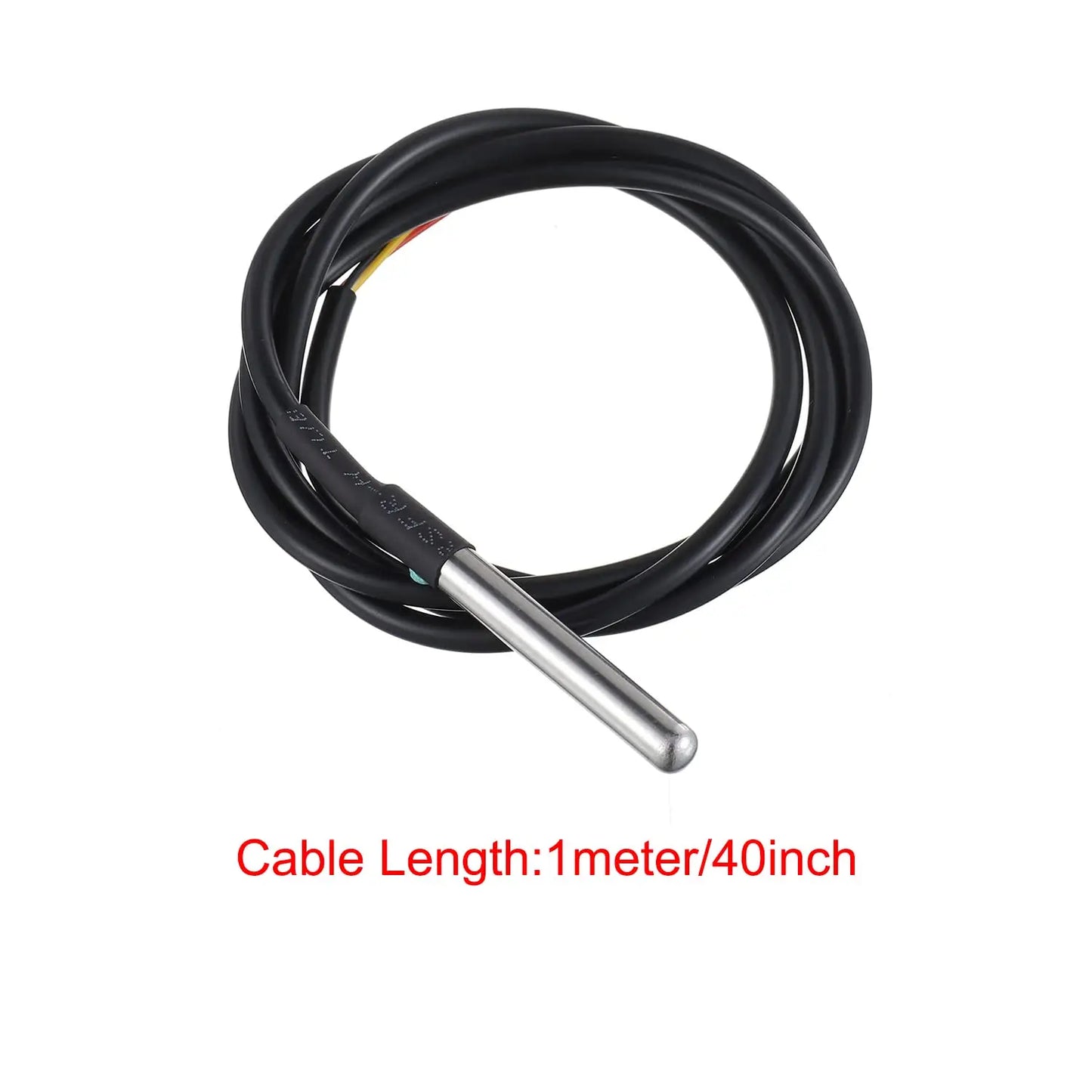 1PCS DS18B20 Waterproof Thread Temperature Probe Temperature Sensor Stainless Steel Package 1/2/3/5/10Meter For Arduino