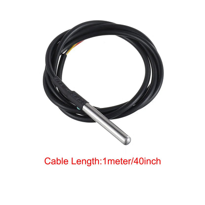 1PCS DS18B20 Waterproof Thread Temperature Probe Temperature Sensor Stainless Steel Package 1/2/3/5/10Meter For Arduino