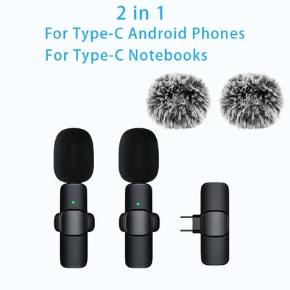 Lavalier Microphone Audio Video Recording Mini Replaceable Windproof Fleece Microphone for vlog YouTube Shooting Wireless Mic