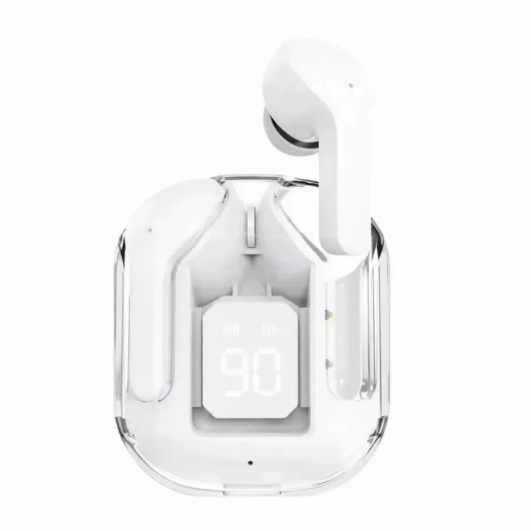 TWSHK3 Wireless Bluetooth Earphone Noise Canceling HiFi Stereo Sport Headphones with Digital Display Transparent Charging Case