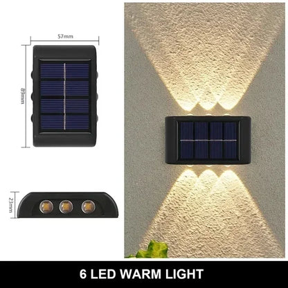 Solar Outdoor Wall Light 12 LED Waterproof Garden Light Courtyard Balustrade Decorative Atmosphere Lamp Down Luminous Solar Lamp
