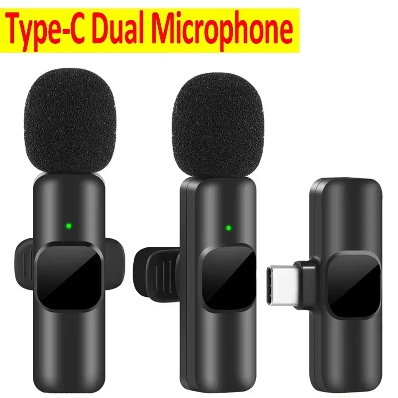 New Professional Wireless Lavalier Microphone for iPhone iPad Laptop Android Live Gaming Video Recording Interview Business Mic