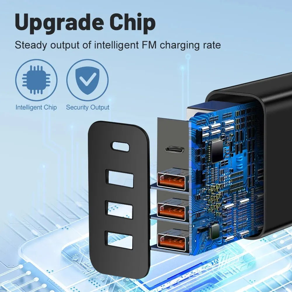 Total 20W Multi Port Wall Charger USB PD Adapter For Xiaomi iPhone 13 12 for Samsung Mobile Phone Plug Charging