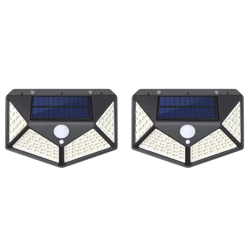 100LED Solar Flood Lights 3 Modes Outdoor Solar Motion Security Solar Light Waterproof for Garden Patio Garage Wall Light