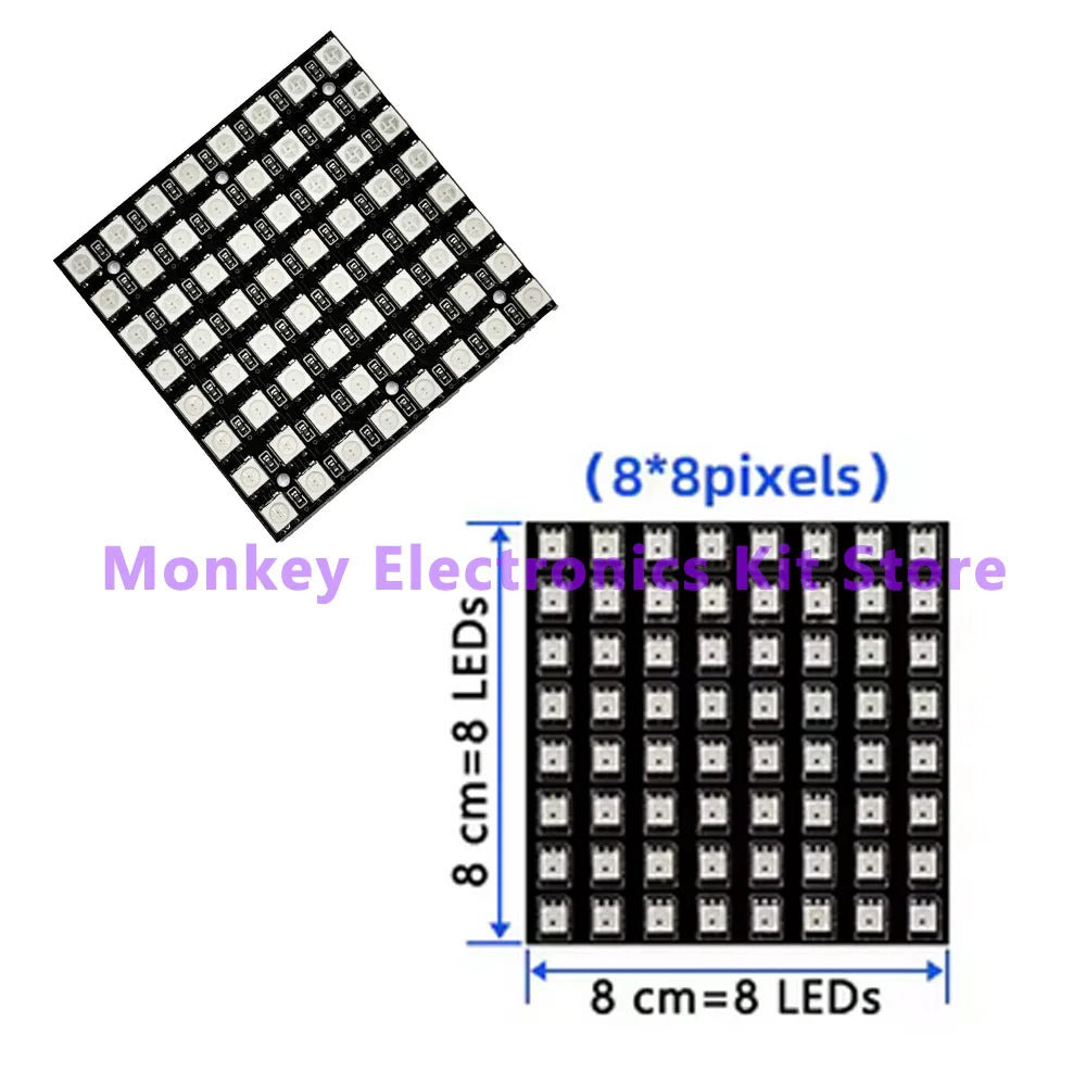 1PCS 8x8 WS2812 LED 5050 RGB 64 Bit LED Matrix Module