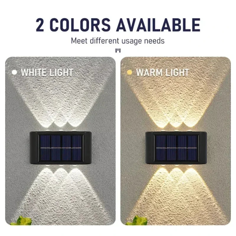 Solar Outdoor Wall Light 12 LED Waterproof Garden Light Courtyard Balustrade Decorative Atmosphere Lamp Down Luminous Solar Lamp