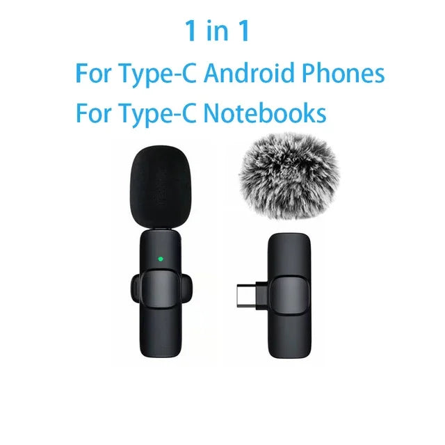 Lavalier Microphone Audio Video Recording Mini Replaceable Windproof Fleece Microphone for vlog YouTube Shooting Wireless Mic