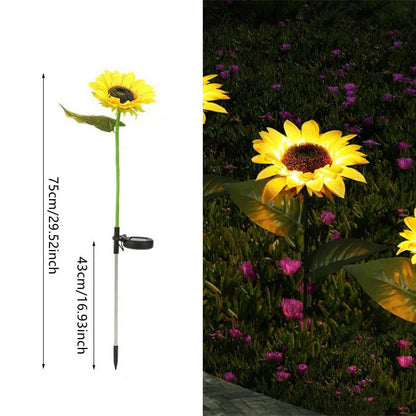Outdoor Solar Simulation Sunflower Light 1/3 Heads Waterproof Lawn Lights Landscape Lamp For Home Decor Garden Yard Flower Light