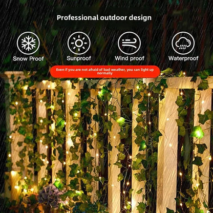 Flower Green Leaf String Lights Artificial Vine Fairy Lights Battery Powered Christmas Tree Garland Light for Weeding Home Decor
