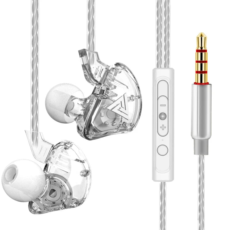 QKZ AK3 FiLe Wired Earphone with Microphone HiFi Music Monitor Bass Headphones Noise Cancelling Headset For Sport Gaming Earbuds