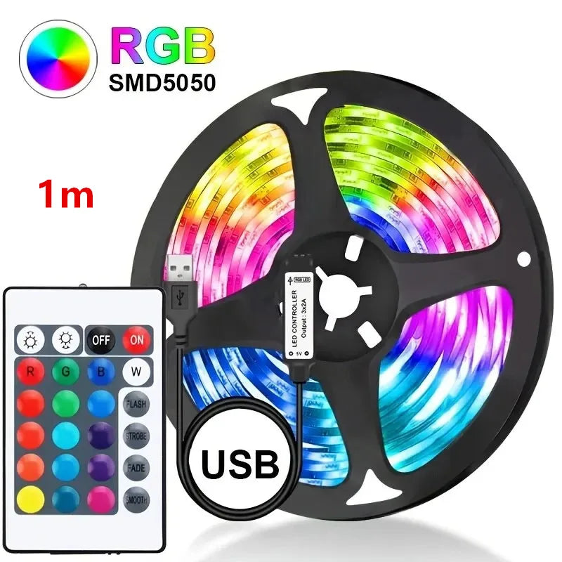 1/3/5M LED Strip Lights for TV ,Bluetooth USB TV Backlight Kit with Remote,5050SMD 5V RGB LED Lamp Tape for Home Decor Lighting
