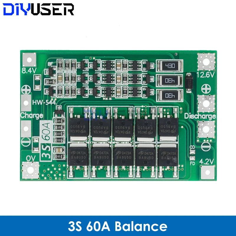 2S 3S 4S 5S Li-ion Lithium Battery 18650 Charger BMS 20A 25A 30A 40A 60A 100A Protection Board with Balance For Drill Motor