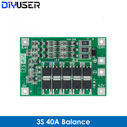 2S 3S 4S 5S Li-ion Lithium Battery 18650 Charger BMS 20A 25A 30A 40A 60A 100A Protection Board with Balance For Drill Motor