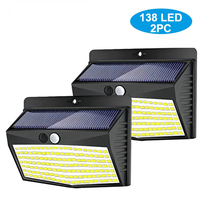 Solar Motion Lights Outdoor 468/176LED 3 Modes Solar Fence Lights Waterproof Solar Security Lights Yard Door Patio Garage Step