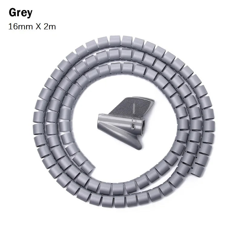 16mm Storage wire protection cover Flexible Spiral Cable Protector wire Organizer Computer Cord Clip Organizer Management Tool