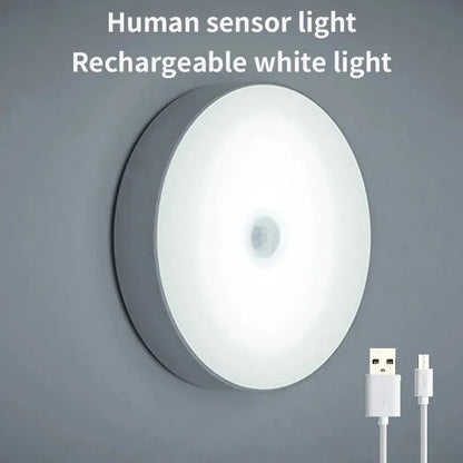 LED Smart Human Body Sensor Night Lights Emergency Automatic Lighting USB Charging Wireless Magentic Suction LED Cabinet Lights
