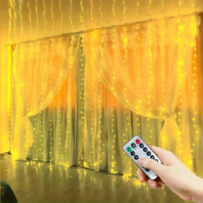 USB Curtain String Lights 8 Modes Fairy Light Christmas Halloween Garland Holiday Led Light Wedding Party Home Bedroom Decor