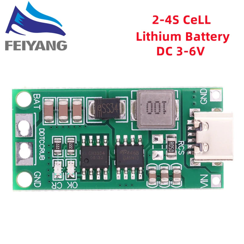 Lithium Battery 2S 3S 4S Multi-cell to 8.4V 12.6V 16.8V Type-c Boost Step-up Polymer Li-ion Charger 7.4V 11.1V 14.8V 18650 Lipo