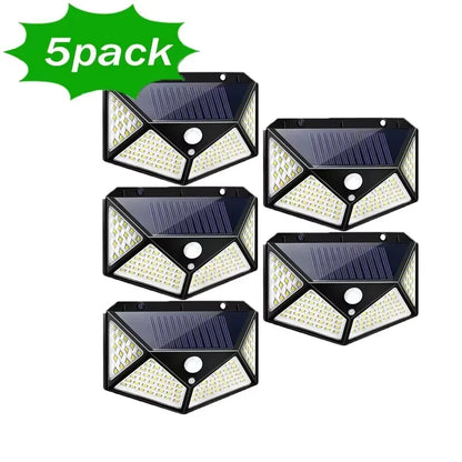 100LED Solar Flood Lights 3 Modes Outdoor Solar Motion Security Solar Light Waterproof for Garden Patio Garage Wall Light