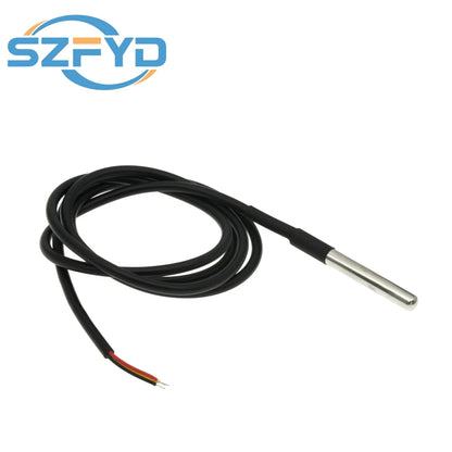 1PCS DS18B20 Waterproof Thread Temperature Probe Temperature Sensor Stainless Steel Package 1/2/3/5/10Meter For Arduino