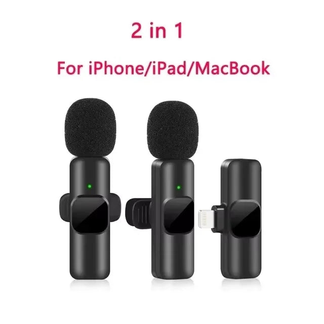 New Professional Wireless Lavalier Microphone for iPhone iPad Laptop Android Live Gaming Video Recording Interview Business Mic