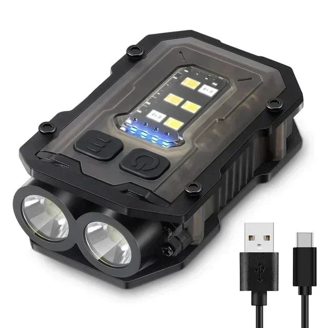 Mini Portable Flashlight 1500Lumens Super Bright LED Torch USB Rechargeable Multifunctional Camping Emergency Lantern
