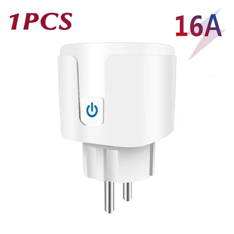 Tuya Smart Socket Outlet EU Plug 16A/20A With Power Monitor Timing Voice Control Wifi Smart Plug Works With Alexa Google Home