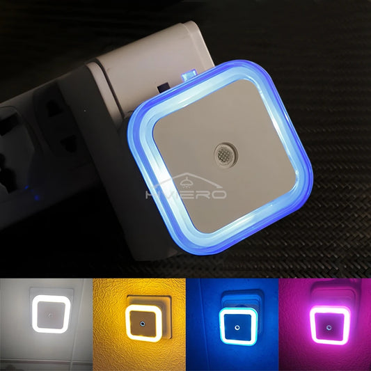 Nihgt home LED Wireless Sensor Night Light EU US Plug Mini Square For Baby Children Living Room Bedroom Corridor Lighting Lamps