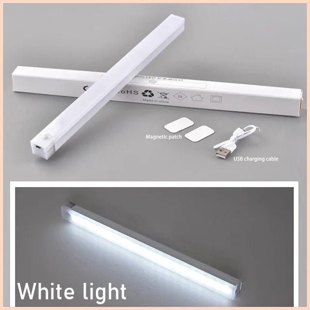 USB Type C Rechargeable Motion Sensor LED Bar Light Induction Night Light Portable for Kitchen Bedside Wardrobe Closet Aisle