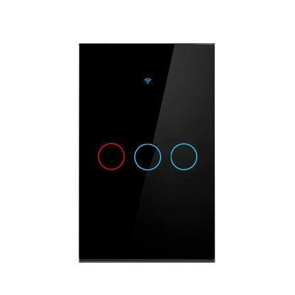 Tuya App US WiFi Smart Wall Switch 1/2/3 Gang No Neutral Wire Touch Sensor LED Light Switches Smart Home Alexa Google Home