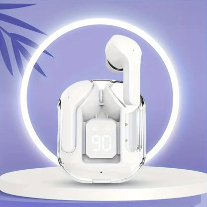 TWSHK3 Wireless Bluetooth Earphone Noise Canceling HiFi Stereo Sport Headphones with Digital Display Transparent Charging Case