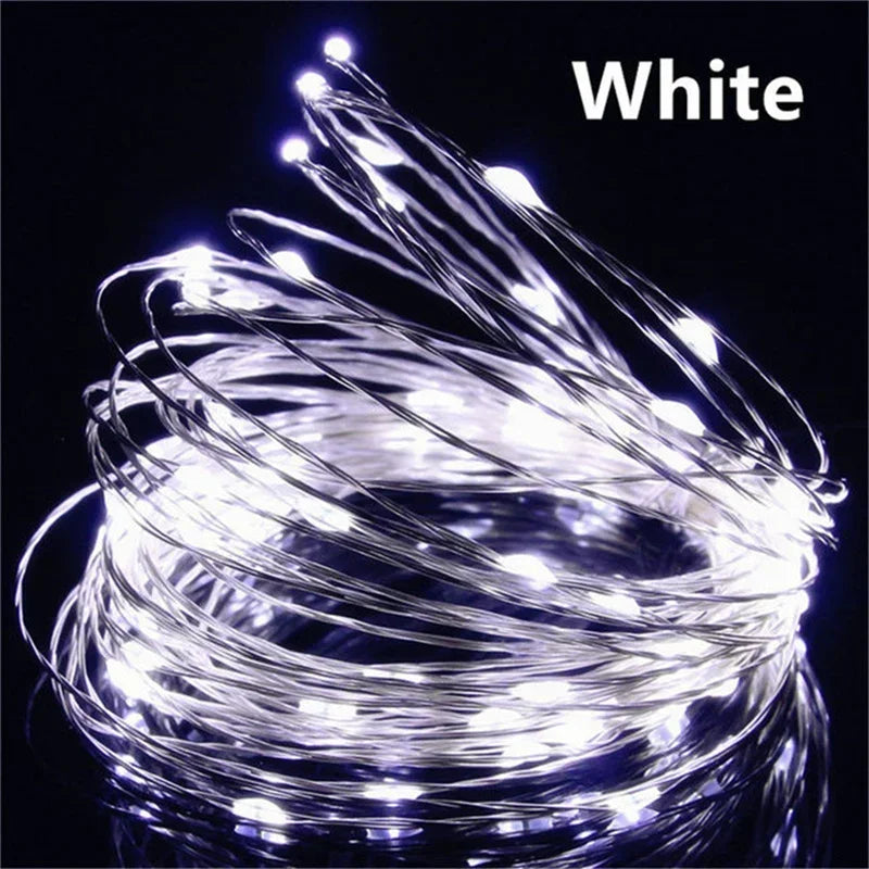 USB Led Fairy Lights Copper Wire String 20M 200LED Holiday Outdoor Lamp Garland For Christmas Tree Wedding Party Decoration