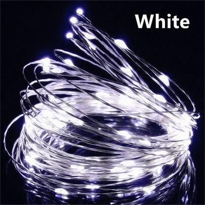 USB Led Fairy Lights Copper Wire String 20M 200LED Holiday Outdoor Lamp Garland For Christmas Tree Wedding Party Decoration