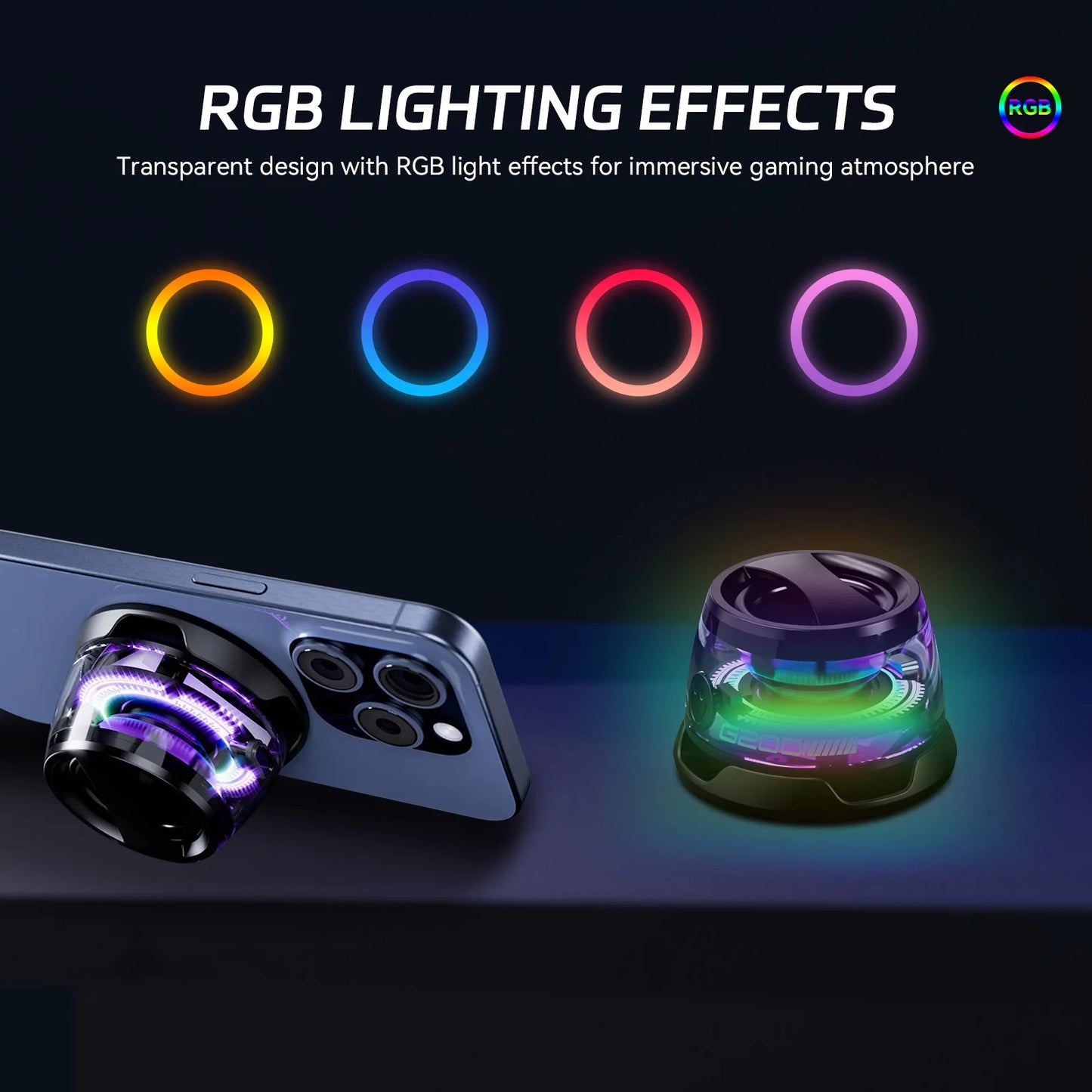 INEYES G200 Portable Bluetooth Speaker HECATE RGB Lighting Magnetic Speaker BT5.3 Mini Sound Box 7 Hours Playback Phone Holder