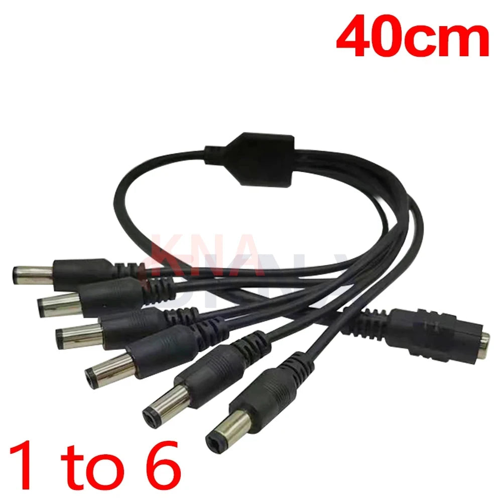 5.5* 2.1mm 1 to 2/3/4/5/6/8 Way DC Power Splitter Cable 5V 12V Power Adapter Connector Cord For LED Strip Lights CCTV Camera