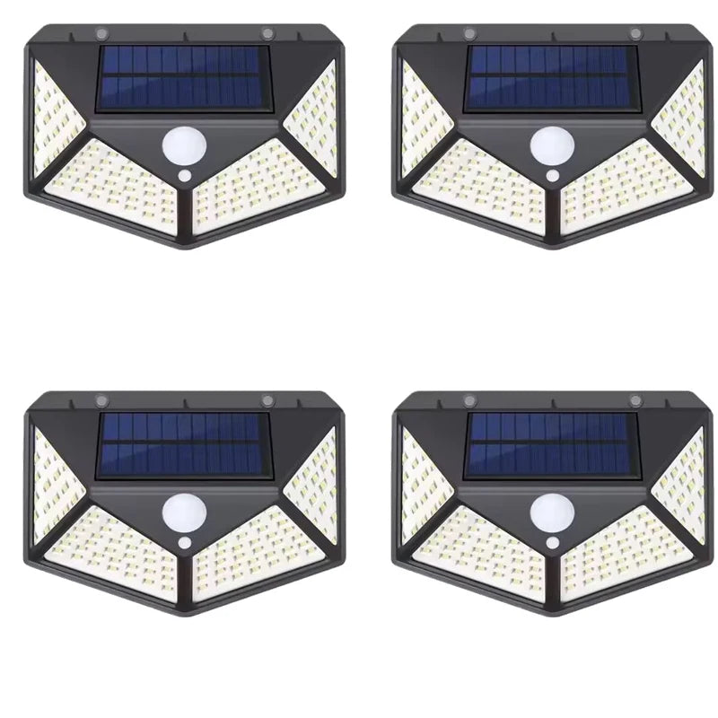 100LED Solar Flood Lights 3 Modes Outdoor Solar Motion Security Solar Light Waterproof for Garden Patio Garage Wall Light