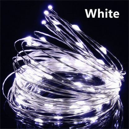USB Led Fairy Lights Copper Wire String 20M 200LED Holiday Outdoor Lamp Garland For Christmas Tree Wedding Party Decoration