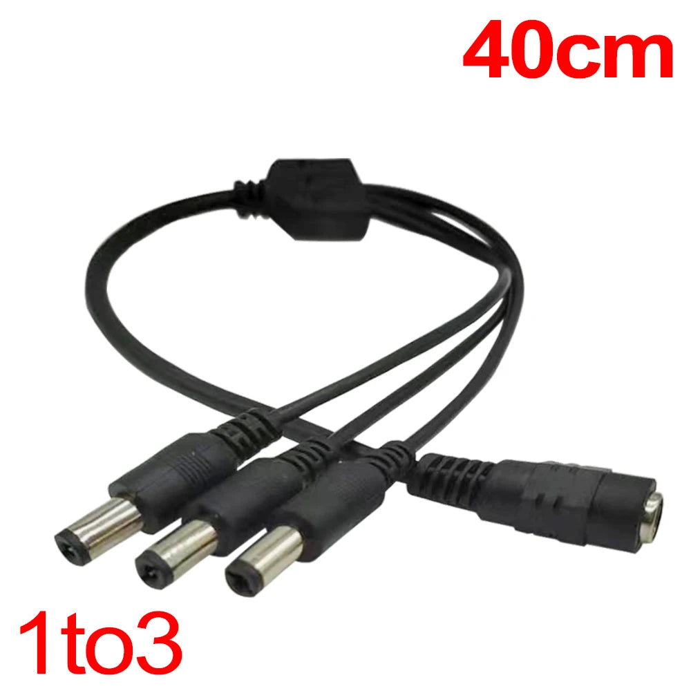 5.5* 2.1mm 1 to 2/3/4/5/6/8 Way DC Power Splitter Cable 5V 12V Power Adapter Connector Cord For LED Strip Lights CCTV Camera