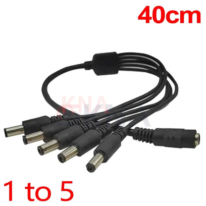 5.5* 2.1mm 1 to 2/3/4/5/6/8 Way DC Power Splitter Cable 5V 12V Power Adapter Connector Cord For LED Strip Lights CCTV Camera